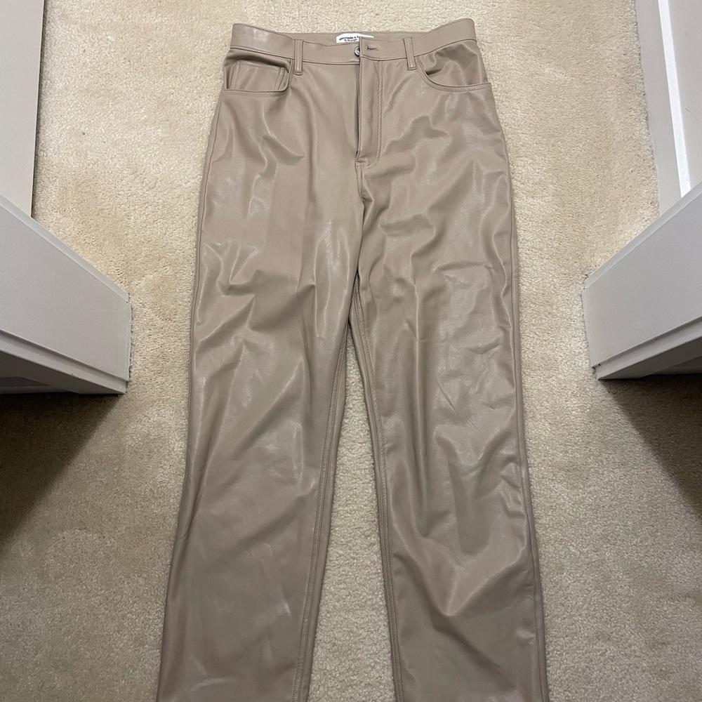 Abercrombie Tan Leather pants.
